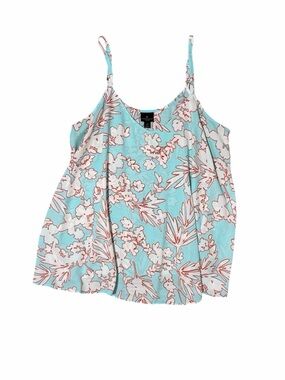 Worthington Women Light Aqua Floral Spaghetti-Strap Camisole